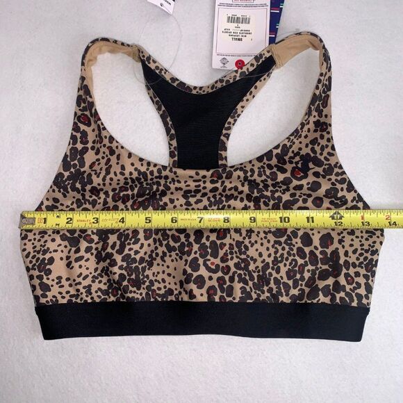 Champion NWT Leopard Print Absolute Medium Impact Sports Bra Tan Black Size S - Picture 3 of 7